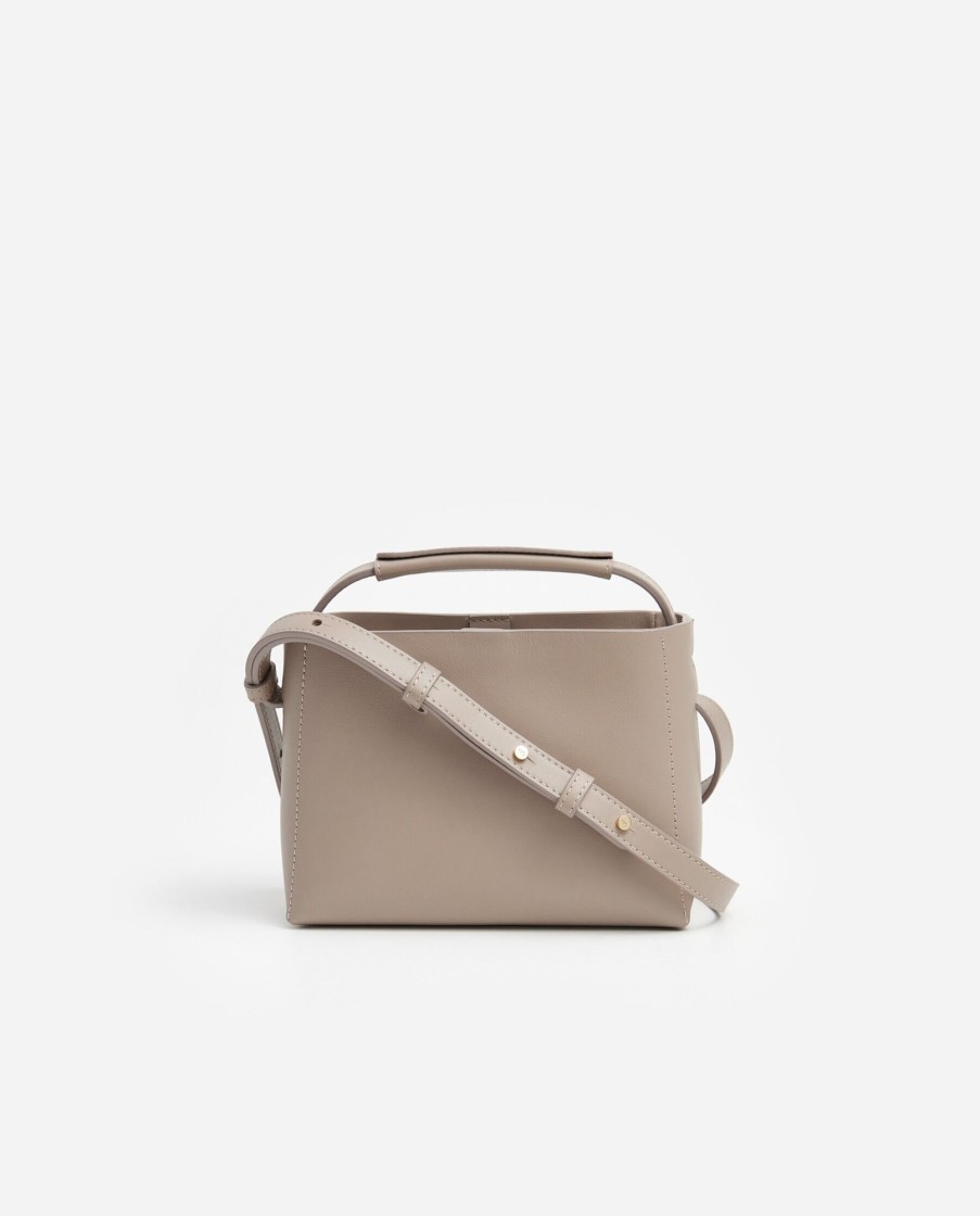 Tasker Og Tilbehor Flattered | Hedda Mini Handtaske Laeder Taupe