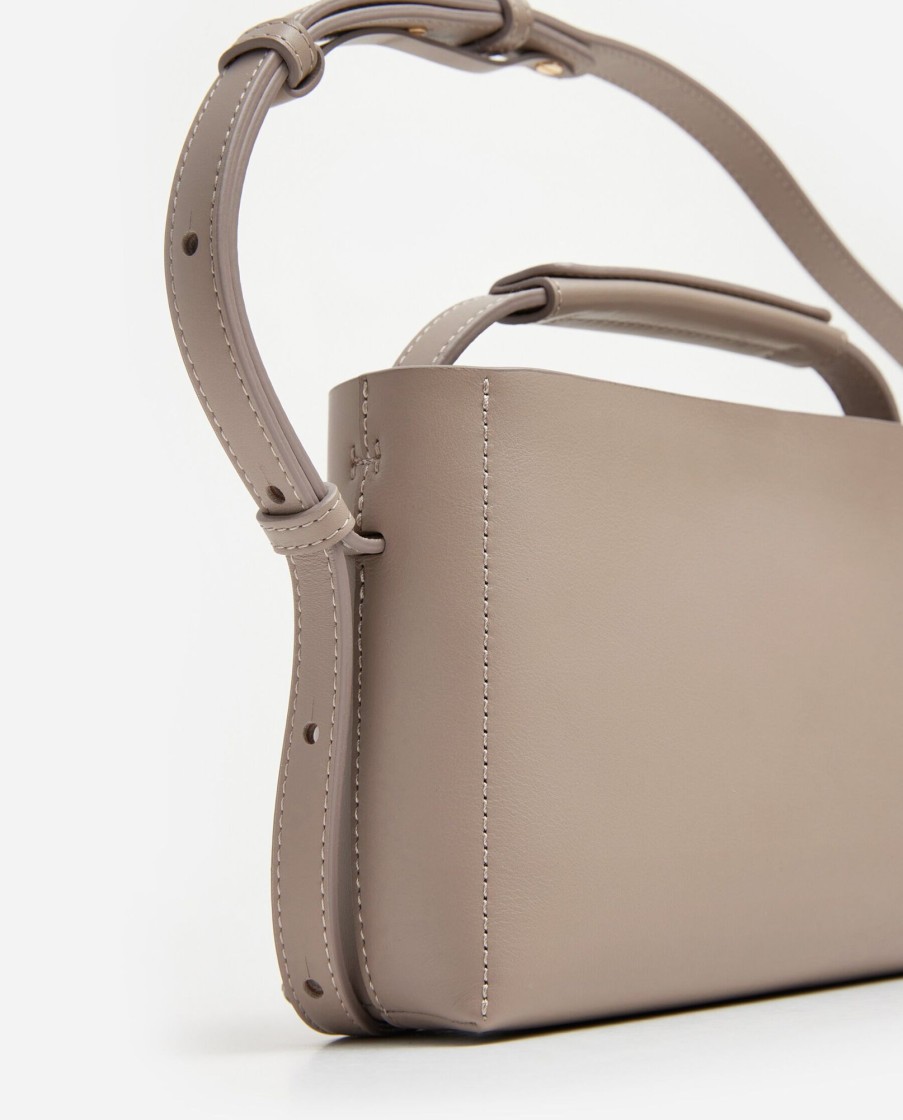 Tasker Og Tilbehor Flattered | Hedda Mini Handtaske Laeder Taupe