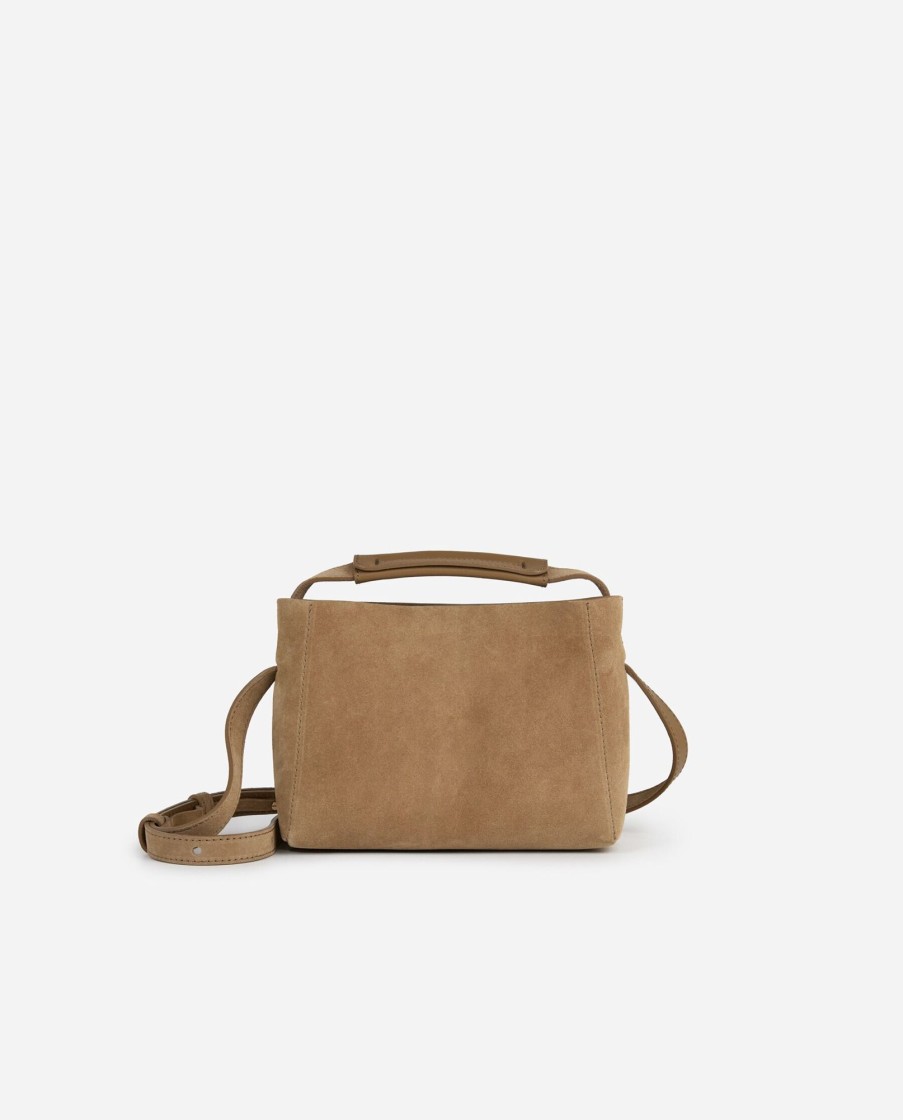 Tasker Og Tilbehor Flattered | Hedda Mini Handtaske Ruskind Sand