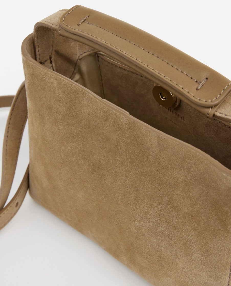 Tasker Og Tilbehor Flattered | Hedda Mini Handtaske Ruskind Sand